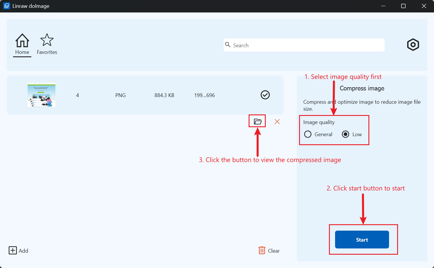 Linraw doImage Compress Image Utility