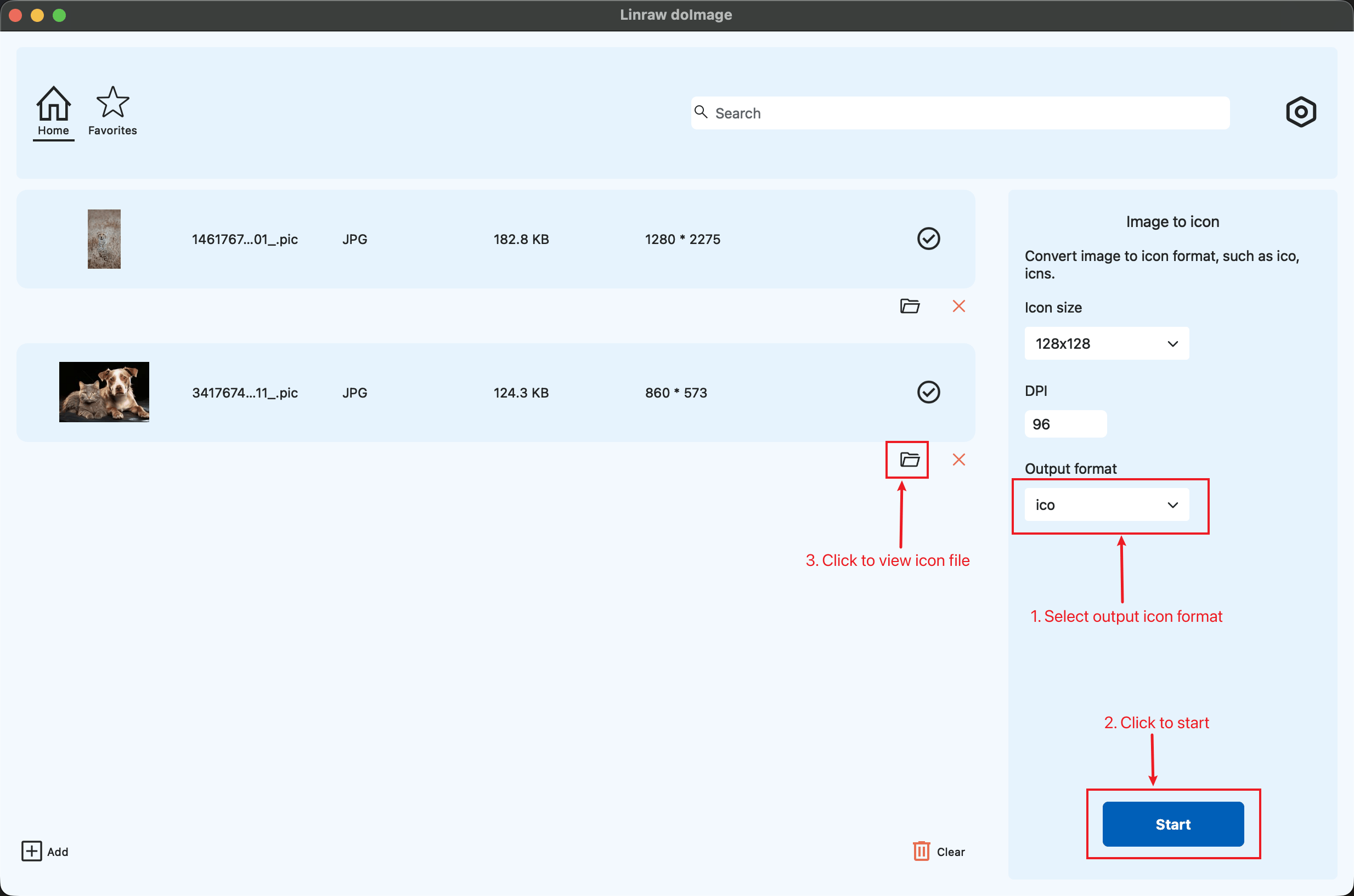 Linraw doImage images to GIF tool